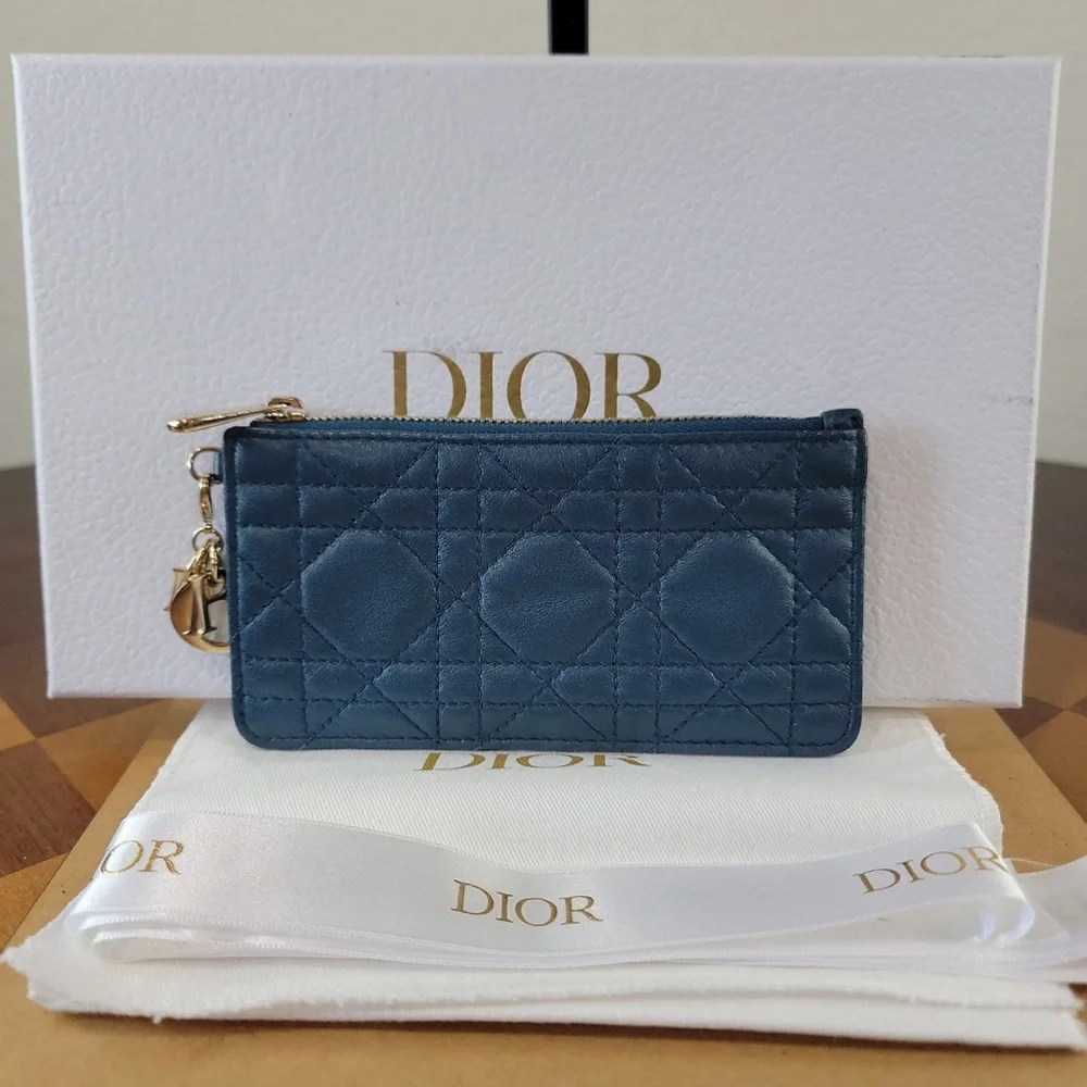CHRISTIAN DIOR lady dior cannage card wallet